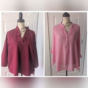 XL Bundle 2 Tops - Burgundy Crown Ivy & Pink Counterparts